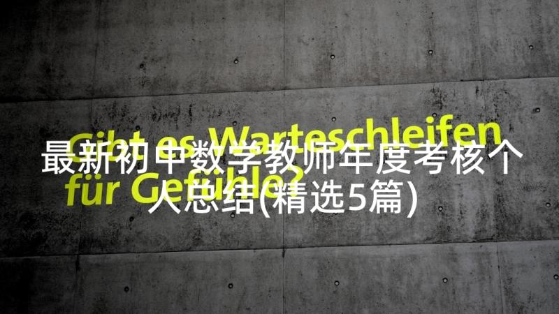 最新初中数学教师年度考核个人总结(精选5篇)