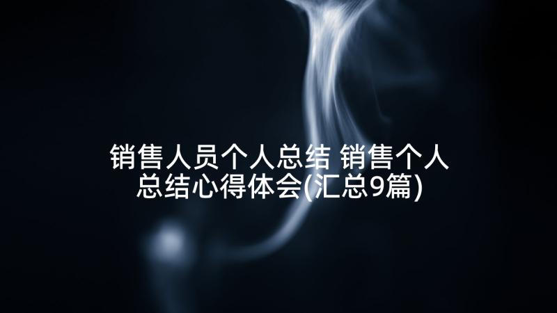 销售人员个人总结 销售个人总结心得体会(汇总9篇)