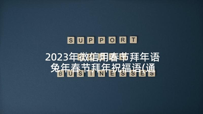 2023年微信用春节拜年语 兔年春节拜年祝福语(通用10篇)