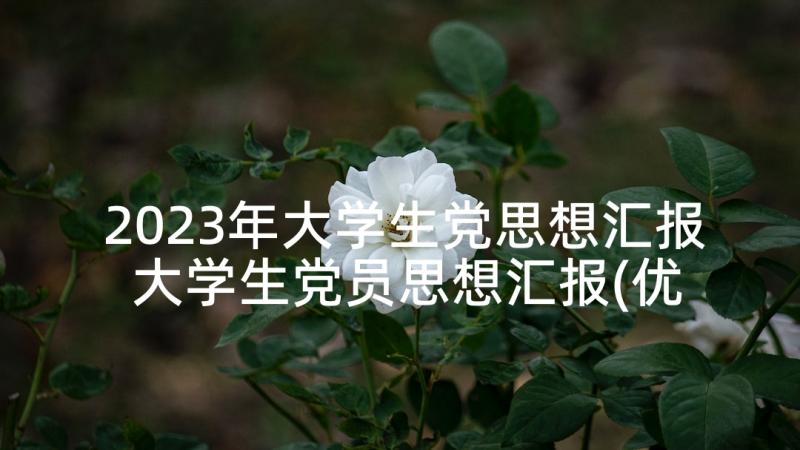 2023年大学生党思想汇报 大学生党员思想汇报(优质8篇)