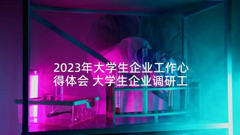 2023年大学生企业工作心得体会 大学生企业调研工作心得体会(通用5篇)