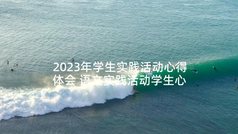 2023年学生实践活动心得体会 语文实践活动学生心得体会(精选7篇)