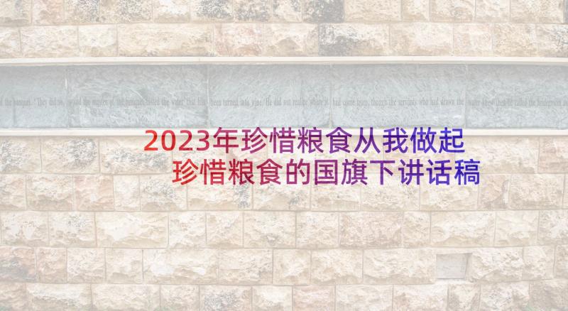 2023年珍惜粮食从我做起 珍惜粮食的国旗下讲话稿(汇总5篇)