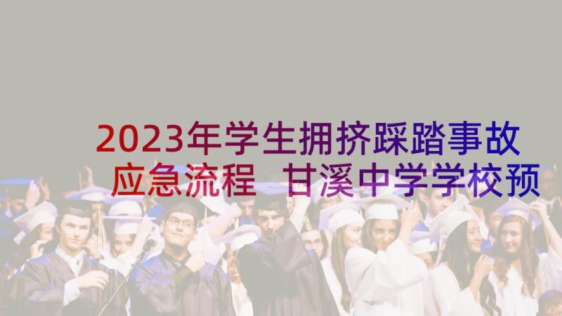 2023年学生拥挤踩踏事故应急流程 甘溪中学学校预防拥挤踩踏事故应急预案(汇总5篇)