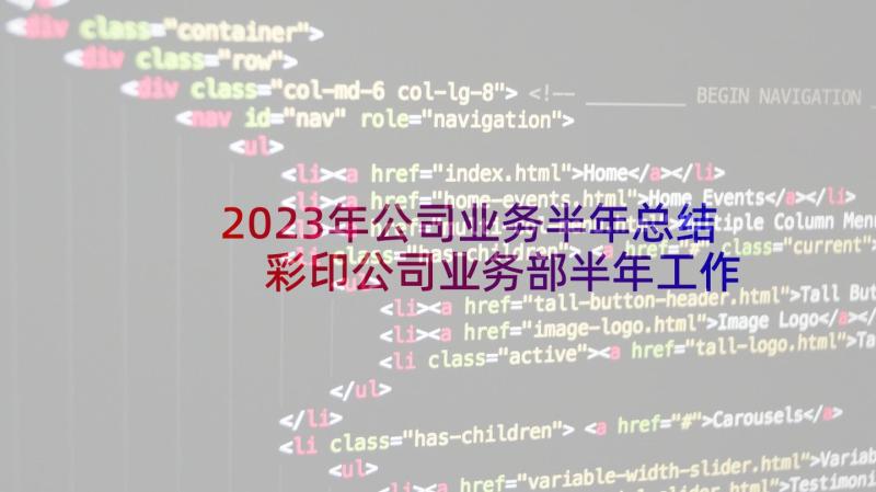 2023年公司业务半年总结 彩印公司业务部半年工作总结(精选5篇)