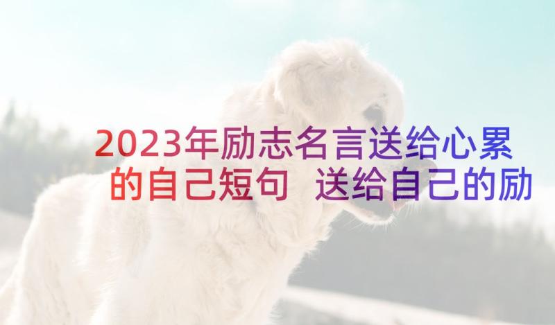 2023年励志名言送给心累的自己短句 送给自己的励志名言(优秀5篇)