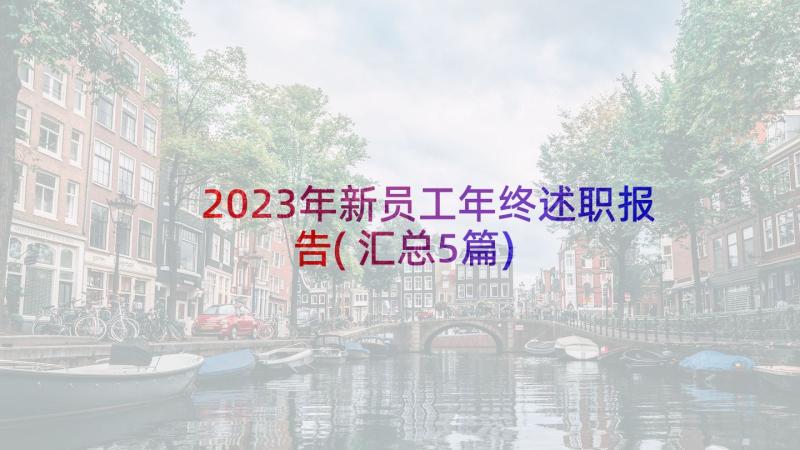 2023年新员工年终述职报告(汇总5篇)