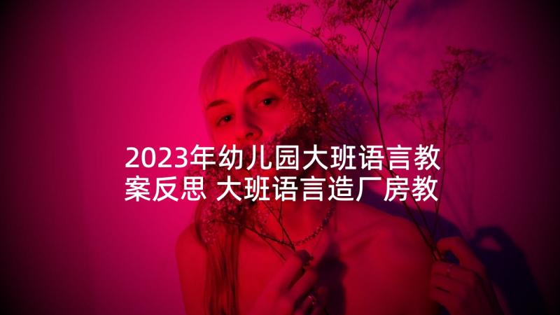 2023年幼儿园大班语言教案反思 大班语言造厂房教案反思(汇总10篇)