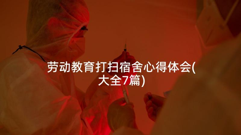 劳动教育打扫宿舍心得体会(大全7篇)