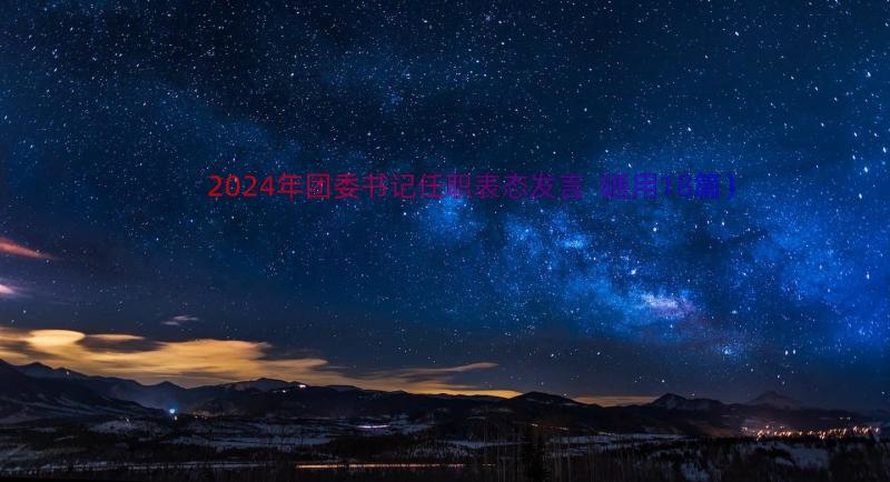 2024年团委书记任职表态发言（通用18篇）