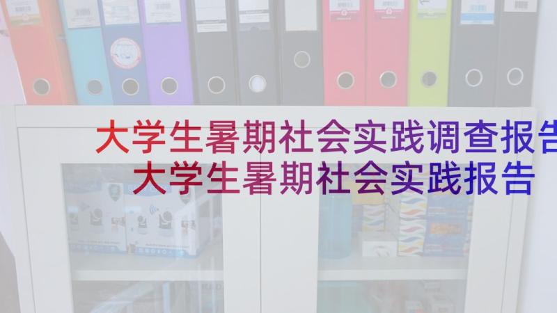 大学生暑期社会实践调查报告 大学生暑期社会实践报告(精选9篇)