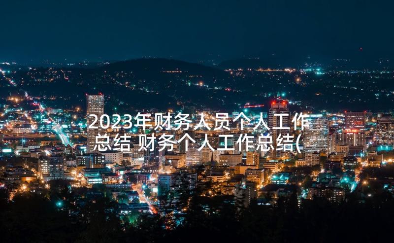 2023年财务人员个人工作总结 财务个人工作总结(模板9篇)