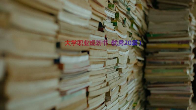 大学职业规划书（优秀20篇）