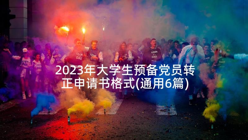 2023年大学生预备党员转正申请书格式(通用6篇)