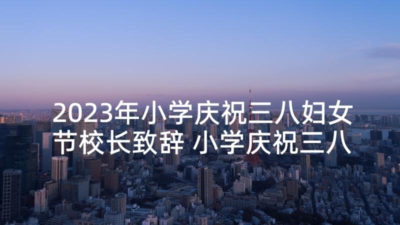 2023年小学庆祝三八妇女节校长致辞 小学庆祝三八妇女节活动校长致辞(优质5篇)