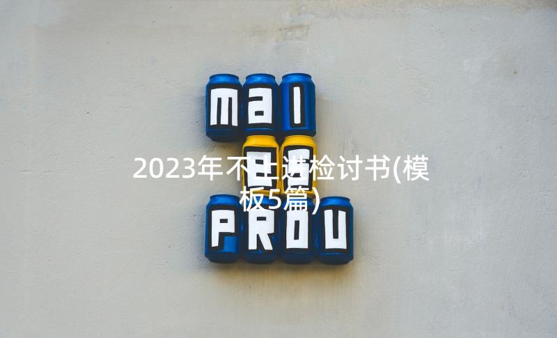 2023年不上进检讨书(模板5篇)