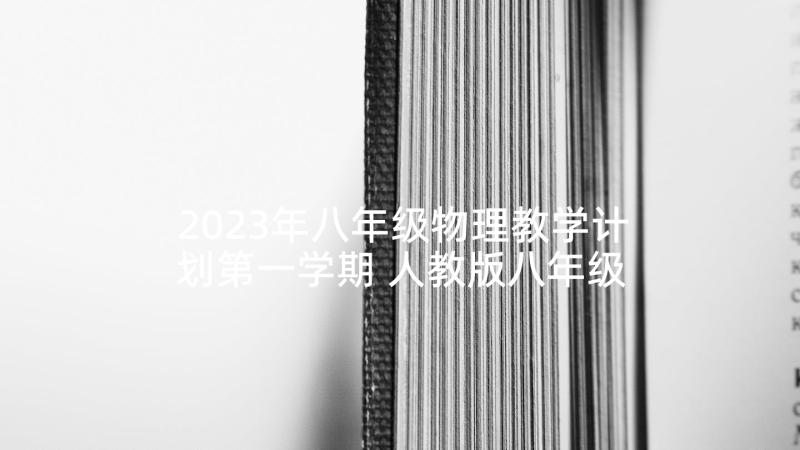 2023年八年级物理教学计划第一学期 人教版八年级物理教学计划(优秀7篇)