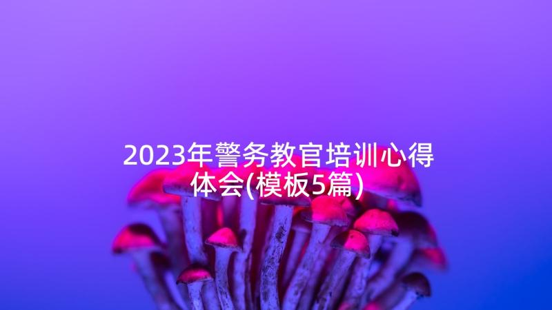 2023年警务教官培训心得体会(模板5篇)