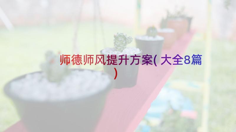 师德师风提升方案(大全8篇)