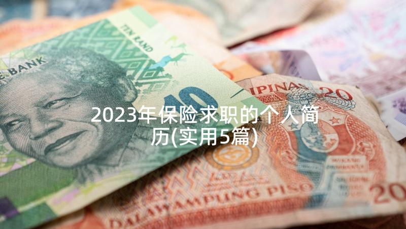 2023年保险求职的个人简历(实用5篇)