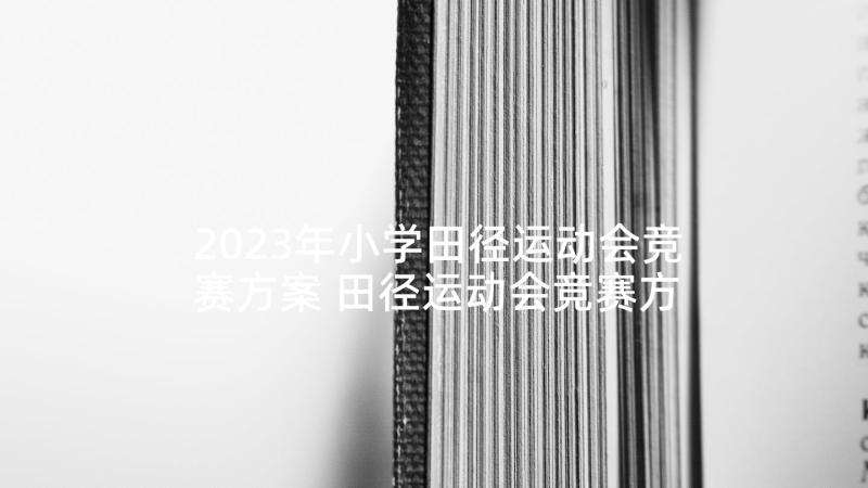 2023年小学田径运动会竞赛方案 田径运动会竞赛方案(大全8篇)