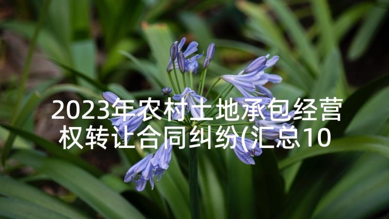 2023年农村土地承包经营权转让合同纠纷(汇总10篇)