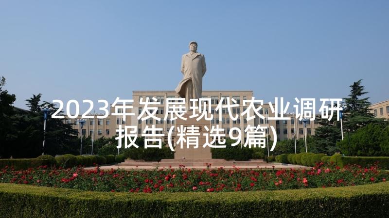 2023年发展现代农业调研报告(精选9篇)