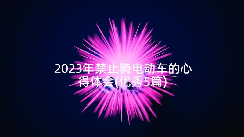 2023年禁止骑电动车的心得体会(优秀5篇)