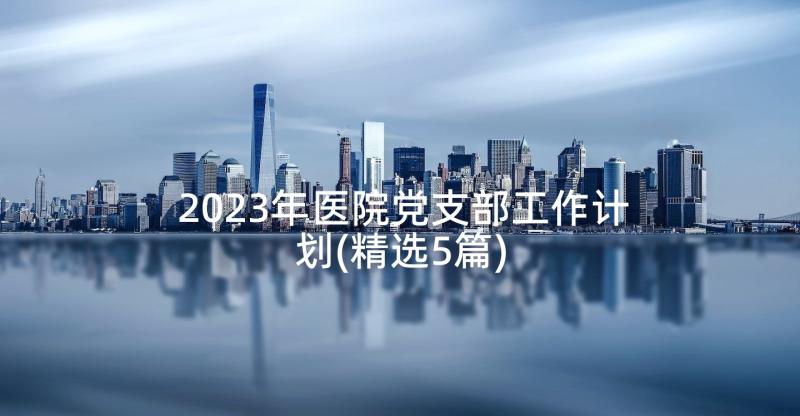 2023年医院党支部工作计划(精选5篇)