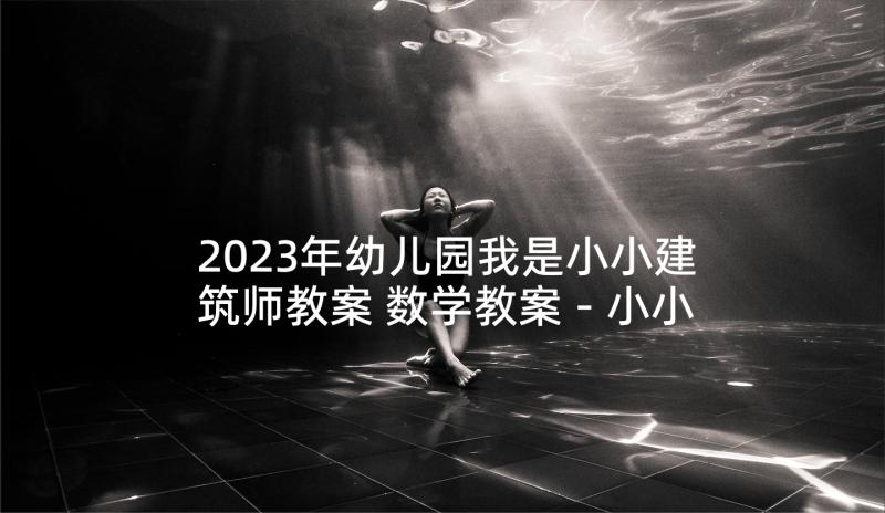 2023年幼儿园我是小小建筑师教案 数学教案－小小建筑师(模板5篇)