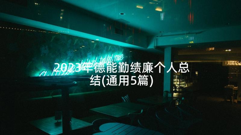 2023年德能勤绩廉个人总结(通用5篇)