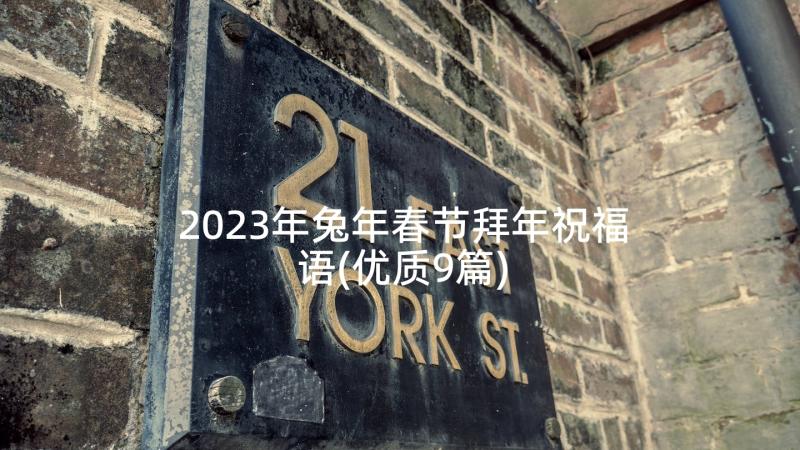 2023年兔年春节拜年祝福语(优质9篇)