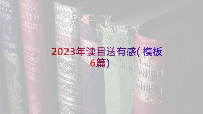 2023年读目送有感(模板6篇)