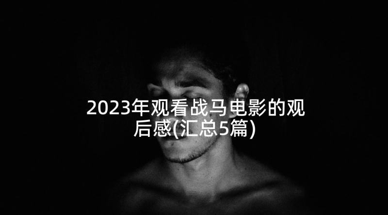 2023年观看战马电影的观后感(汇总5篇)