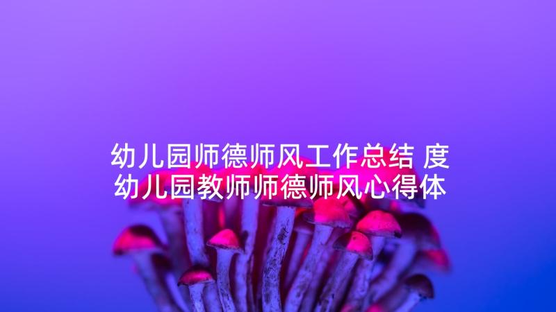 幼儿园师德师风工作总结 度幼儿园教师师德师风心得体会(优秀5篇)