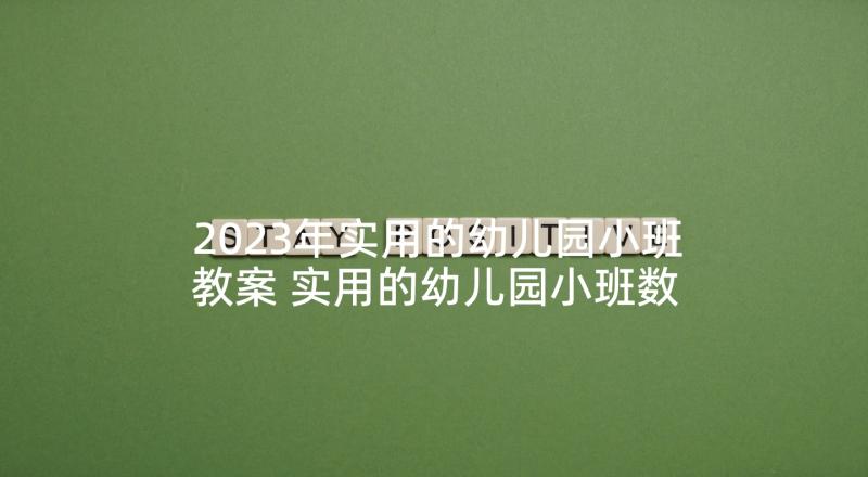 2023年实用的幼儿园小班教案 实用的幼儿园小班数学教案(汇总7篇)