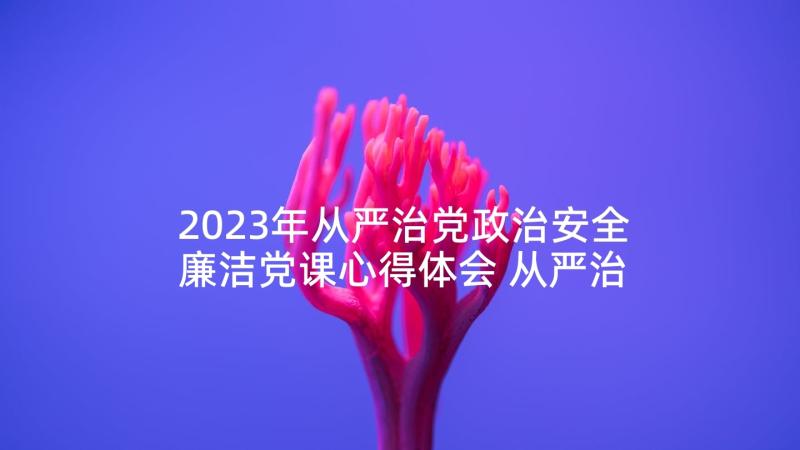 2023年从严治党政治安全廉洁党课心得体会 从严治党政治安全廉洁党课(精选5篇)