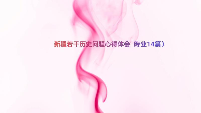 新疆若干历史问题心得体会（专业14篇）