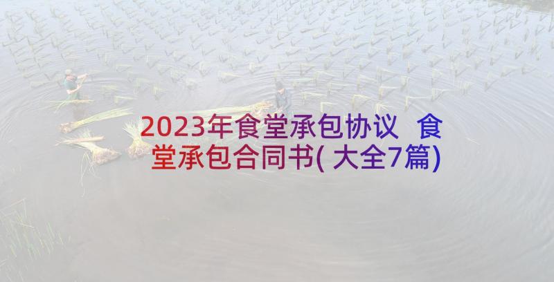 2023年食堂承包协议 食堂承包合同书(大全7篇)