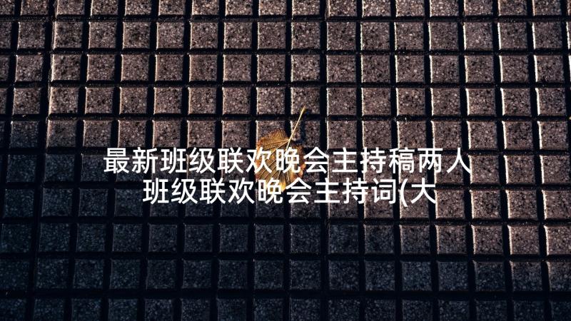 最新班级联欢晚会主持稿两人 班级联欢晚会主持词(大全5篇)