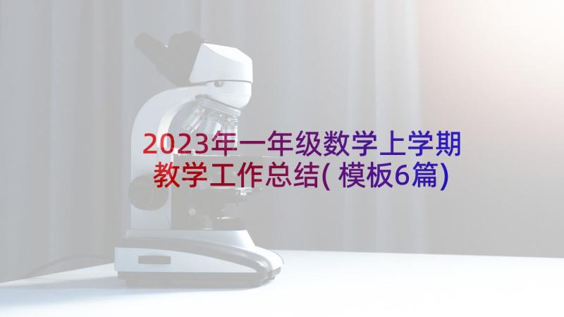 2023年一年级数学上学期教学工作总结(模板6篇)