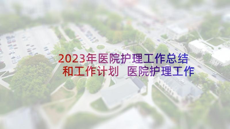 2023年医院护理工作总结和工作计划 医院护理工作个人总结(大全8篇)