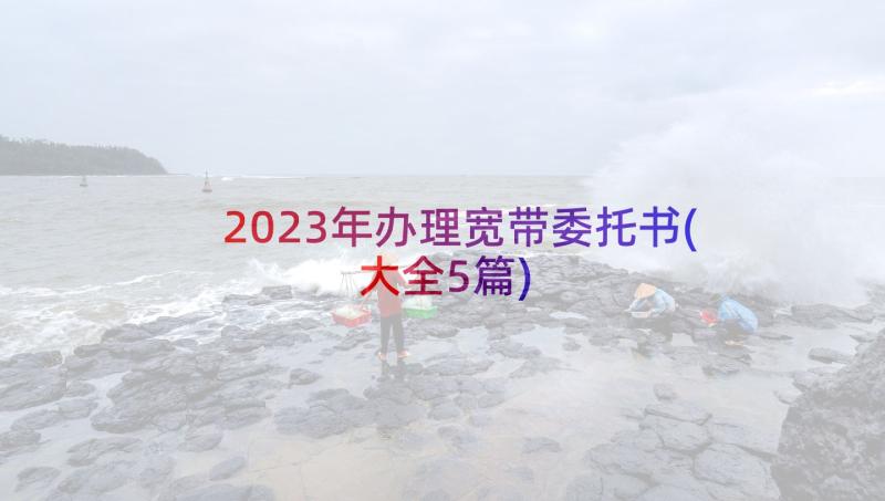 2023年办理宽带委托书(大全5篇)