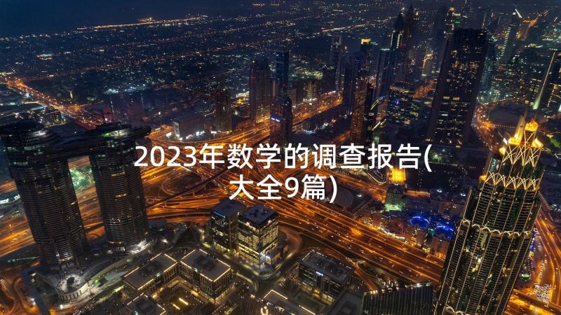 2023年数学的调查报告(大全9篇)