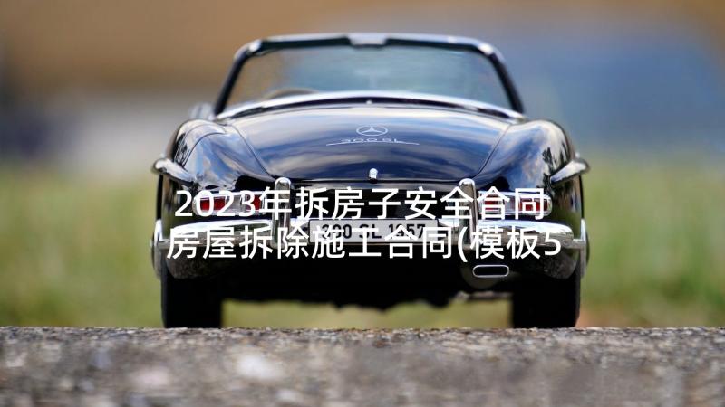 2023年拆房子安全合同 房屋拆除施工合同(模板5篇)