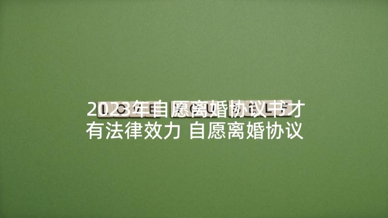 2023年自愿离婚协议书才有法律效力 自愿离婚协议书自愿离婚协议书(优质10篇)