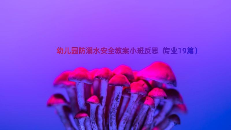 幼儿园防溺水安全教案小班反思（专业19篇）