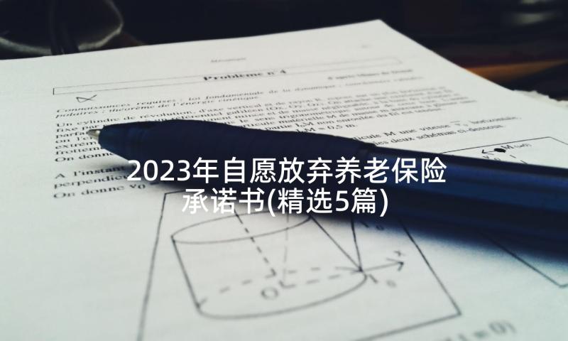 2023年自愿放弃养老保险承诺书(精选5篇)