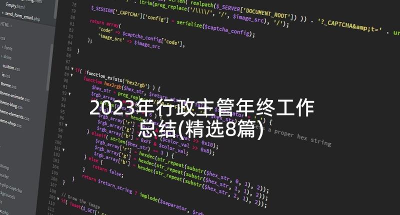 2023年行政主管年终工作总结(精选8篇)