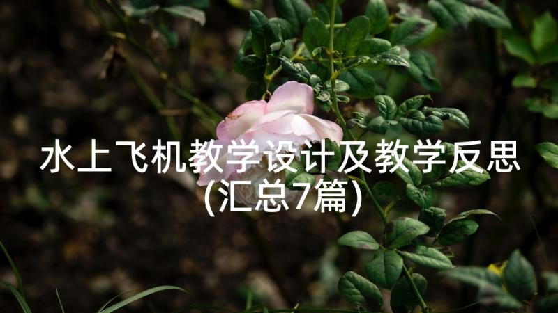 水上飞机教学设计及教学反思(汇总7篇)